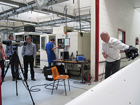 Scanning of the half-hull with the help of Creaform's MetraSCAN 3D