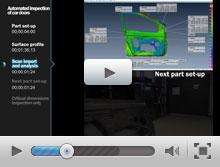 Ispezione automatizzata con scanner ottico 3D Creaform CMM montato su robot per componenti del settore automobilistico